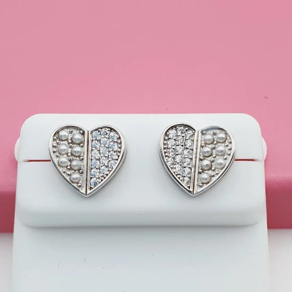 "925 Sterling Silver Cubic Zirconia Earrings, U19254575 - Picture 1 of 11